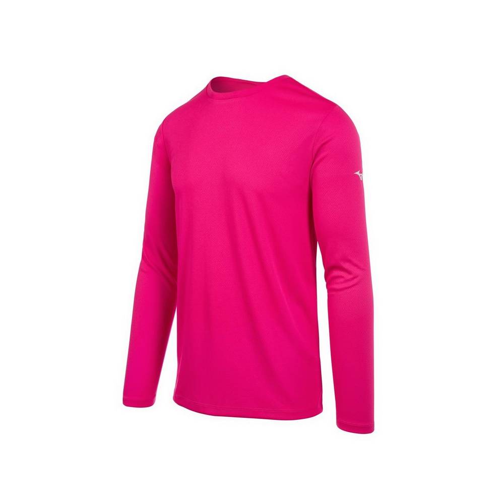 Maglietta Mizuno Long Sleeve Uomo - Rosa - 04928-CZXV